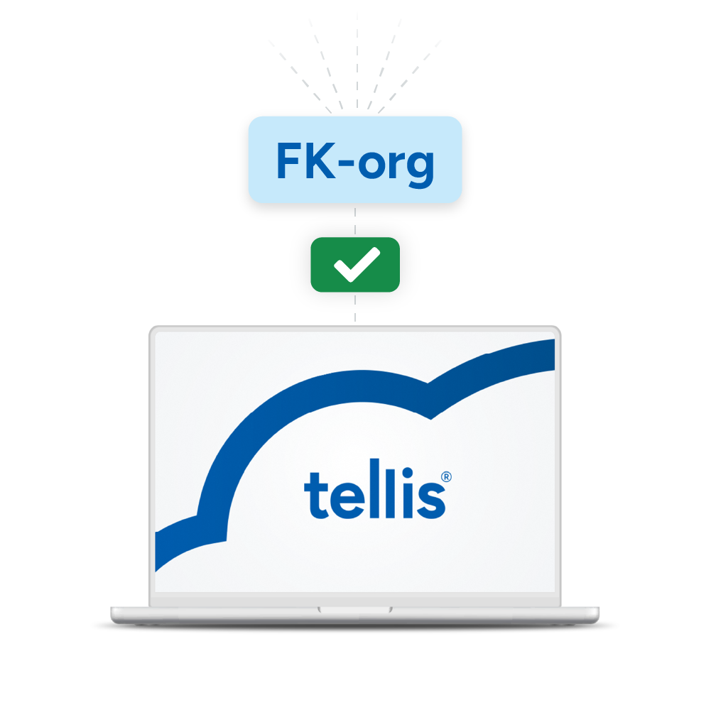 Visual of FK-org integration confirmed within the Intellis cloud platform on a laptop screen.